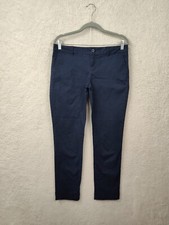 Tommy Hilfiger Women Pants 4 Blue Cotton Blend Straight Flat Front Chino Fit