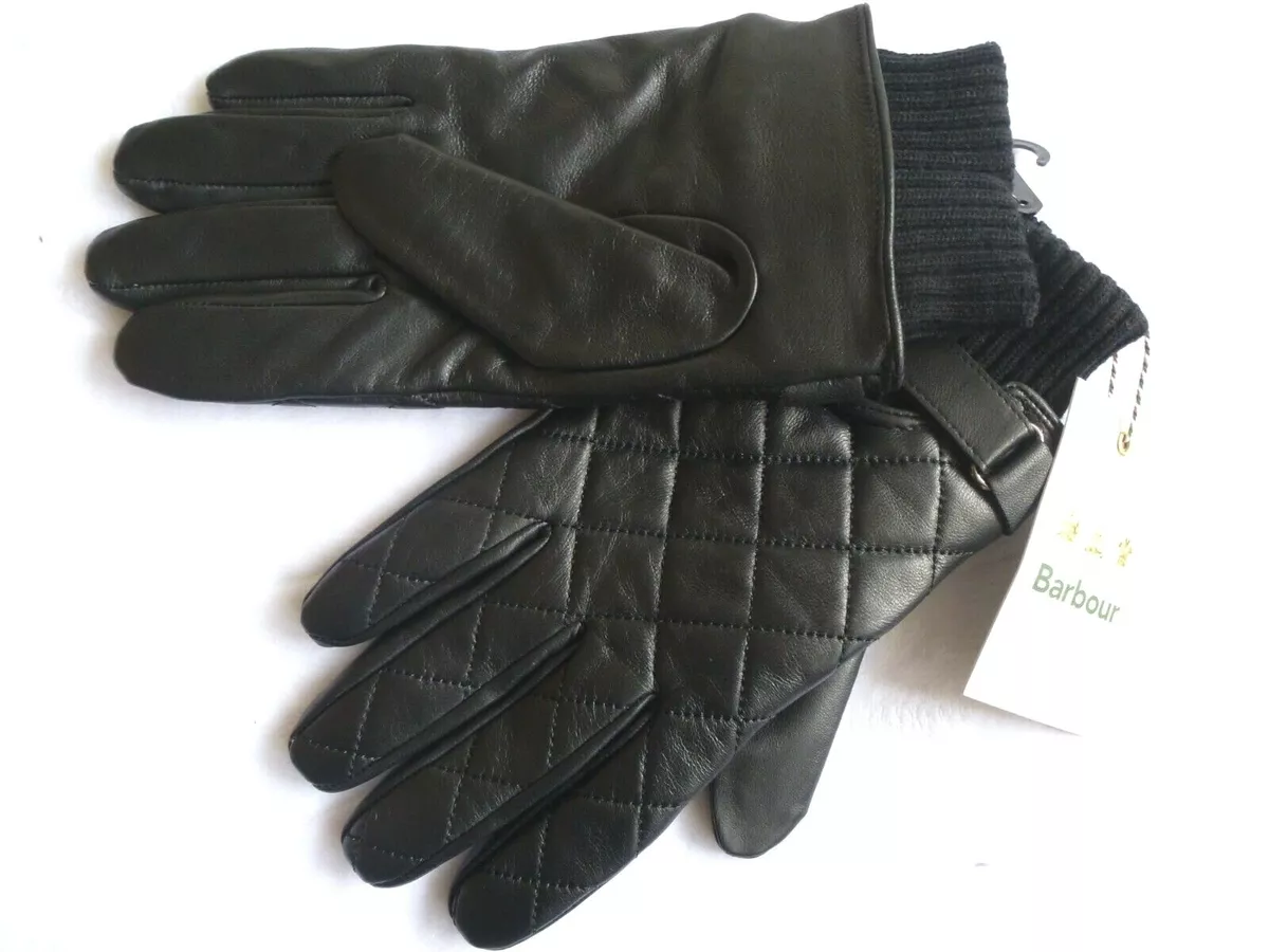 Barbour quilted best sale leather gloves