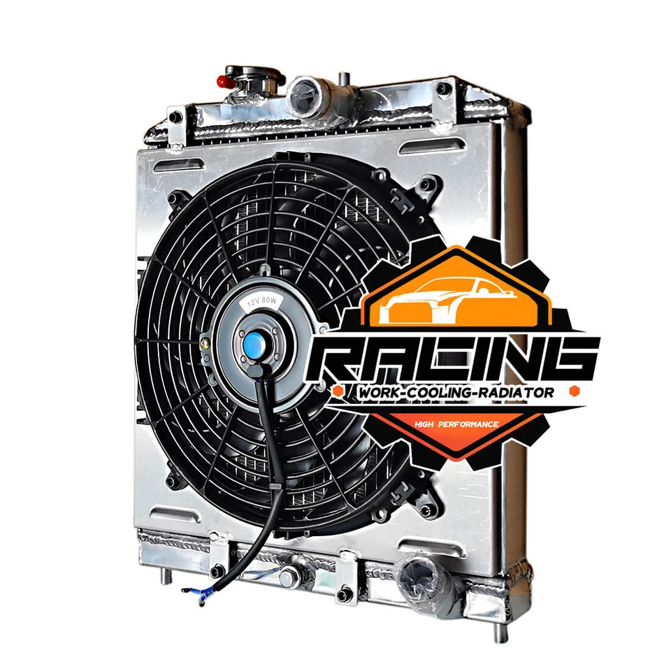 Coolign Radiator +Shroud Fan Fit 1992-2000 1993 Honda Civic Del Sol EK Integra Foto 2 de 4