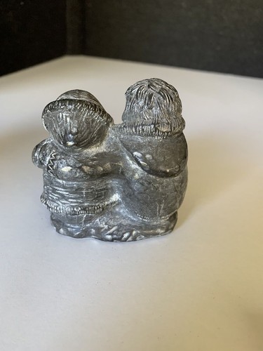 A Wolf Original Sculptures Canada Eskimo Boy&Girl Couple Holding Hands. E9 - Picture 5 of 7
