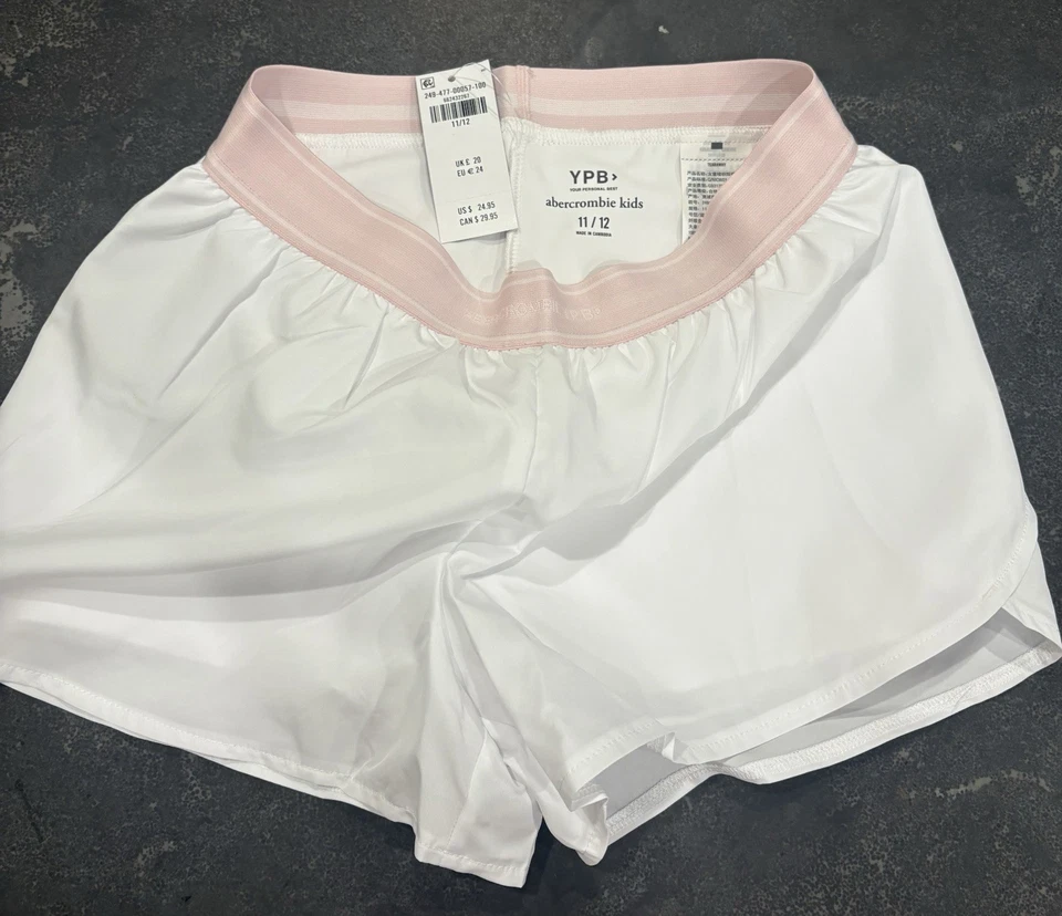 Abercrombie & Fitch YPB hot pink And White running shorts For Girls Size 11/12 - Image 3 of 4