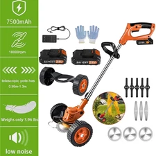 2500W Cordless Weed Eater Electric Brush Cutter Lawn Edger Grass String Trimmer