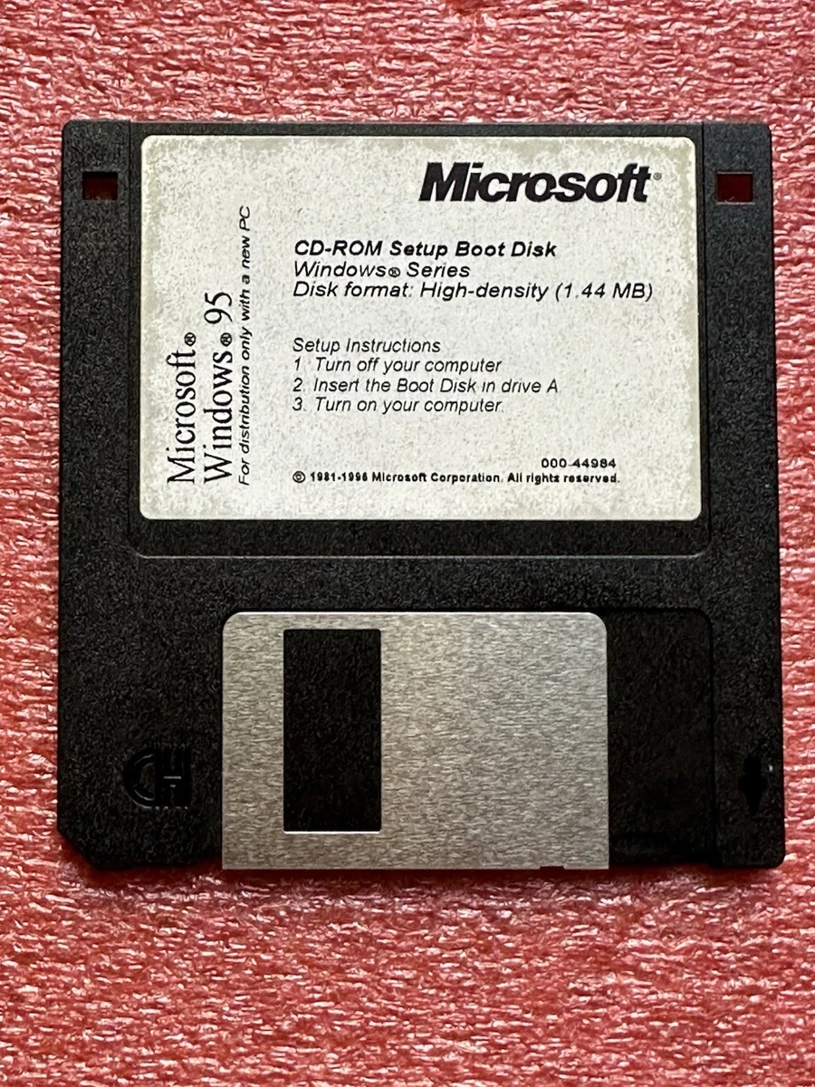 Microsoft Windows 95 CD-ROM Setup Boot Disk - 3.5