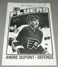 Original NHL Andre Dupont  Philadelphia Flyers  Signed Hockey Photo