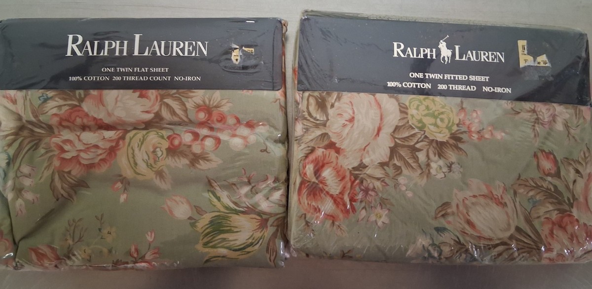 Ralph Lauren Charlotte IV Twin Flat & Fitted Sheets 100% Cotton
