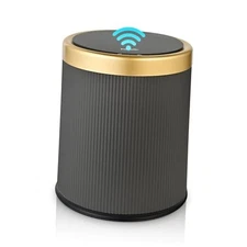  Bathroom Trash Can with Lid，3.5 Gallon Motion Sensor Waterproof Touchless grey