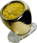 14K Gold Pinky Ring with 1854 $1 Gold Coin  11.698 Grams Size 4.5 Hallmarked — photo 3