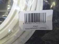 STATIC CARAVAN WHITE PLASTIC WINDOW CAPPING/TRIM - 42MM X 10M + free pins