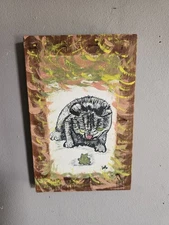 Handmade Wooden Wall Hanging Key 🔑 Holder • Image of a Porcupine