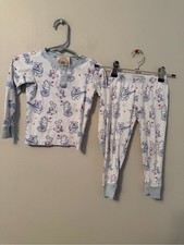 The Beaufort Bonnet Company White and Light Blue Circus Animal Pajama Set 2T