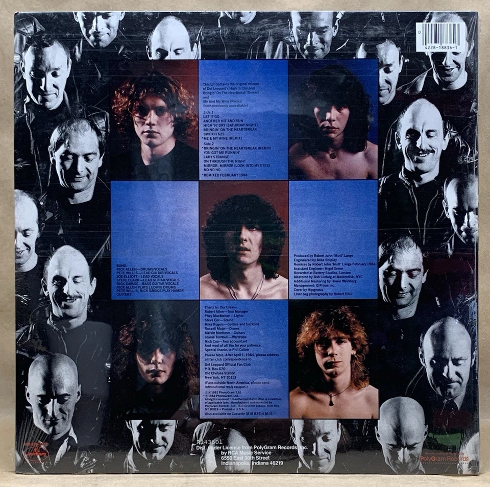 DEF LEPPARD HIGH N DRY VTG VINYL STILL SEALED RCA RECORD CLUB 818 836-1 M 1 - Image 2 of 4