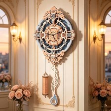 ROKR 3D Wooden Puzzle Time Art Romantic Note Wall Clock Building Model Xmas Gift