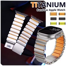 Luxus Magnetisches Titan Gummi Armband Für Apple Watch Ultra 3 11 10 9 8 7 6 SE
