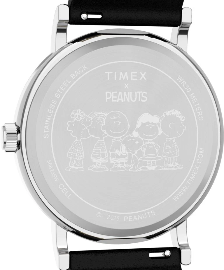 Uhr TIMEX WEEKENDER PEANUTS TW2Y31000 Leder Schwarz Weisse NEU Snoopy - Bild 4 von 4