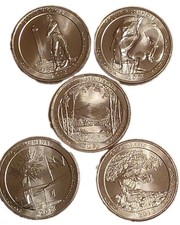 2013 America The Beautiful Gem Uncirculated Quarters 5 Pc Set Free Post