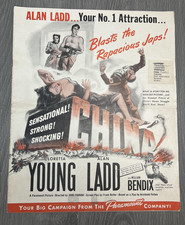 Vintage 1943 China Movie Pressbook Paramount Loretta Young Alan Ladd Bendix