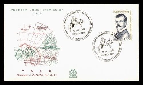 DR WHO 1978 FRENCH ANTARCTIC FSAT FDC RALLIER DU BATY CACHET w29406