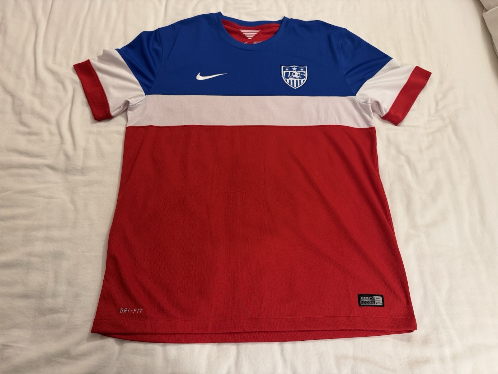 Nike 2014 World Cup Authentic Team USA Away Soccer Jersey Bomb Pop Large USMNT
