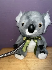 Australia Gray Koala Bear w/ Green Bow & Bomerang Plush Stuffed Toy