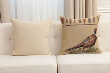 Pheasant Single Belgian Tapestry Cushion Cover Throw Pillow 18 x 18 Inch
