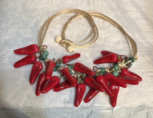 red jalapeno peppers necklace
