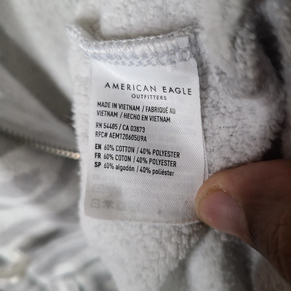 Sudadera con Capucha American Eagle Para Mujer XS Gris Estampado de Cebra Cremallera Completa Talla Grande Jegging Fit Foto 4 de 4