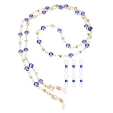 Glasses Chain, 75cm Rhinestones Eyeglasses Strap with 6 End for Women, Dark Blue