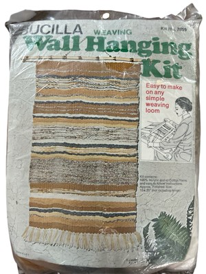 VTG 70s Boho Bucilla Weaving Wall Hanging Rust Stripe Vintage New 7859 NOS USA