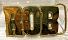 "ROB" Vintage NOS New Old Stock Solid Brass Name Belt Buckle Chunky Letters