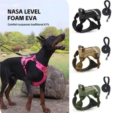 Tactical Dog Harness Adjustable Dog Vest with Handle Dog Harness  Leash Set