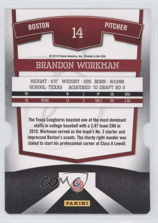 2010 Donruss Elite Extra Edition Aspirations Die-Cut 29/200 Brandon Workman 2x6