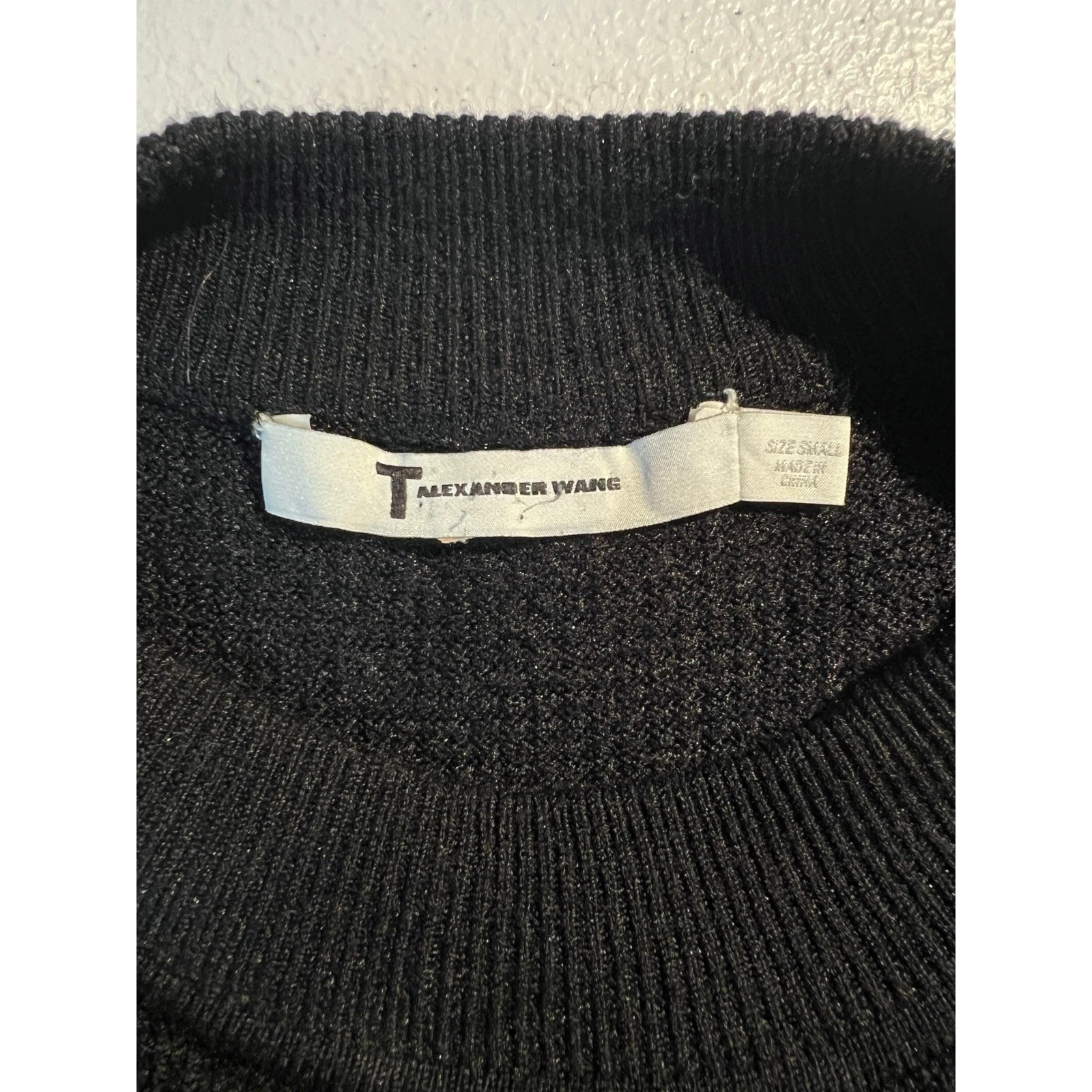 T Alexander Wang Maglione Vestito Donna Piccolo Nero Midi Silenzioso Lusso Minimalista