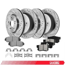 Front and Rear Disc Brake Rotors Ceramic Brake Pads for 2010 - 2012 Honda CR-V