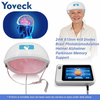 24W 810nm Red Infrared Therapy Helmet for Parkinson Alzheimer Stroke 448 Diodes