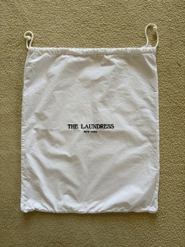 The Laundress New York Hotel White Drawstring Laundry Bag 100% Cotton 19"x23"