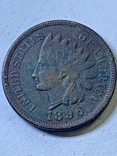1896 Indian Head Cent Penny Very Good -Free Shipping