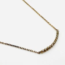 Agete 10K Gold Diamond Necklace 0.06ct Pink Gold Used From Japan
