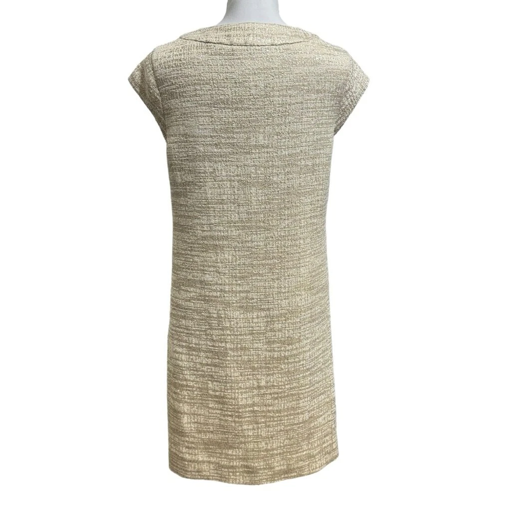 Abito Kate Spade oro metallizzato tweed Heleen taglia 12