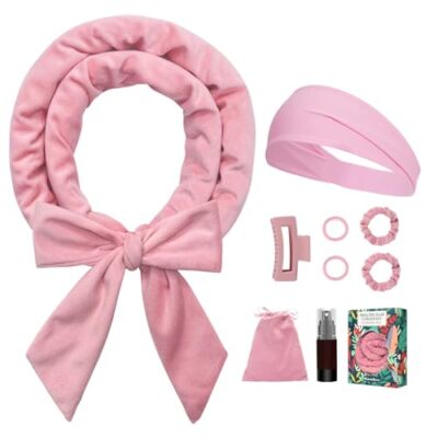 Soft Overnight Curl Headband, 70'' Hair Curlers Ribbon Wrap for Long Hair with 