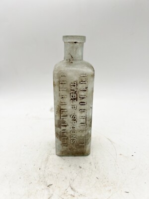 VINTAGE KLARE TAFELLÖFFEL MEDIZIN CHEMIKER GLASFLASCHE