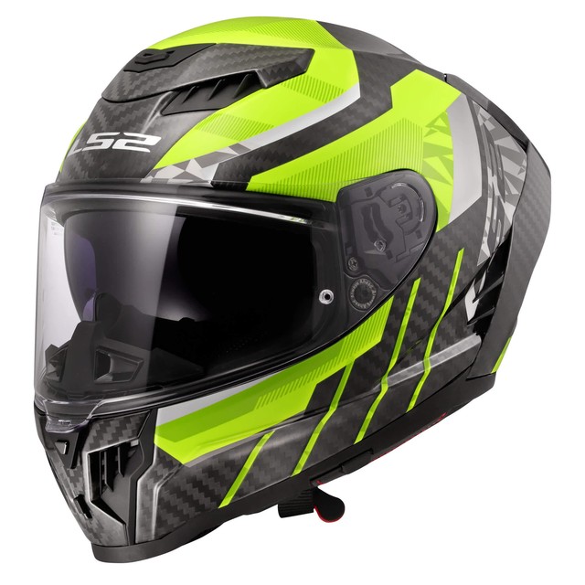 Casque Intégral LS2 FF807 DRAGON Trax Jaune H-Viz Brillant Noir