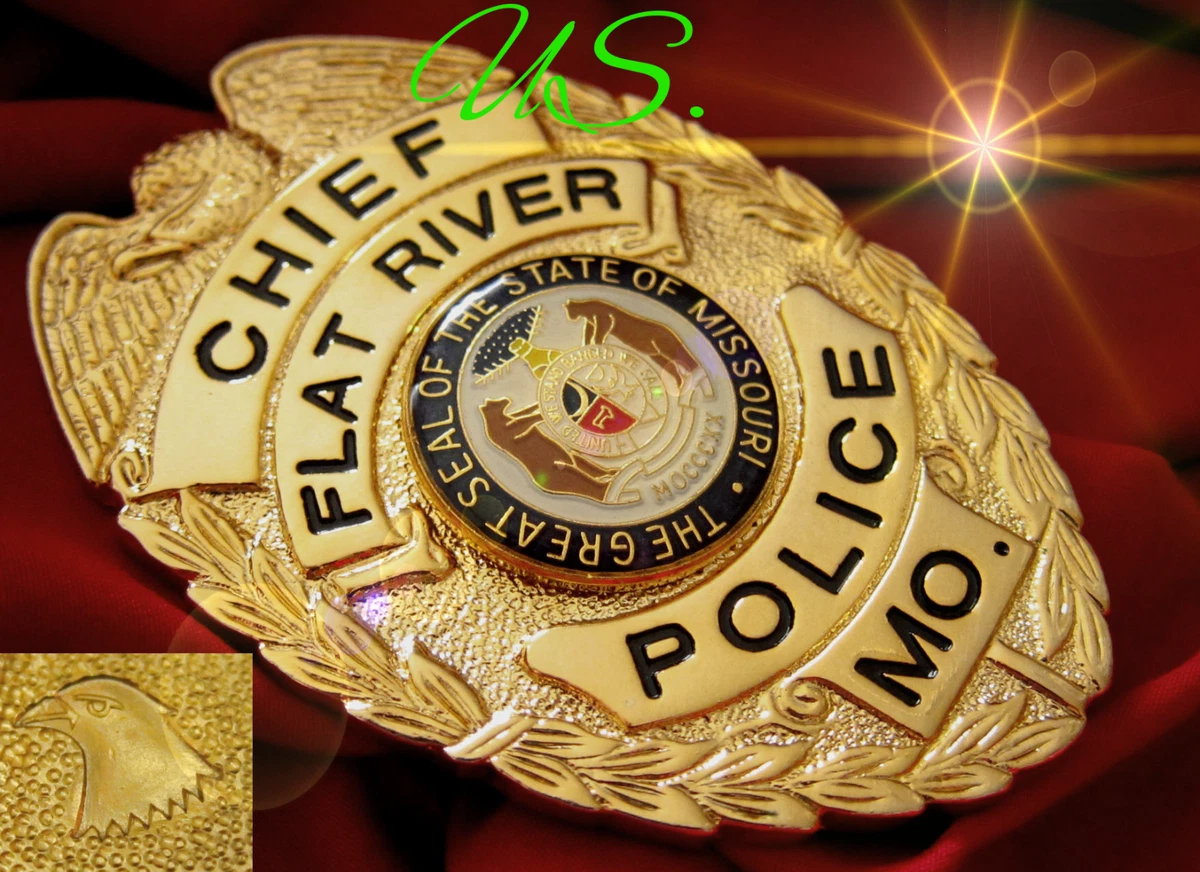 Obsolete police badge, * Chief *, Flat River Police, M i s s o u r i