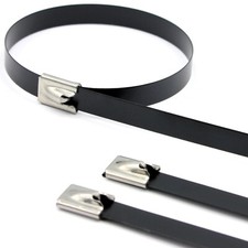 10 Pièce Attache de Câble Acier Inox V2A Métal Noir 7,9 X 250 MM Collier Serrage