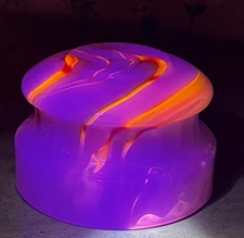 Vintage Houze Akro Agate Uranium Slag Glass For Lamp Or Smoking Stand