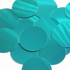 Round Flat Sequin 2" Teal Turquoise Metallic. Couture paillettes. Made in USA