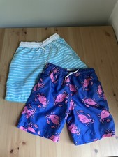 Trunks Surf  Swim Co. Boy's Size 7 Swim Lined Bottoms Stripe Wave Nautical Crab