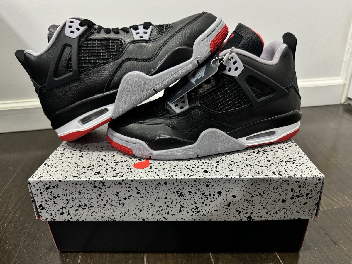 NEW Nike Air Jordan 4 Retro Bred Black Red Reimagined FQ8213-006