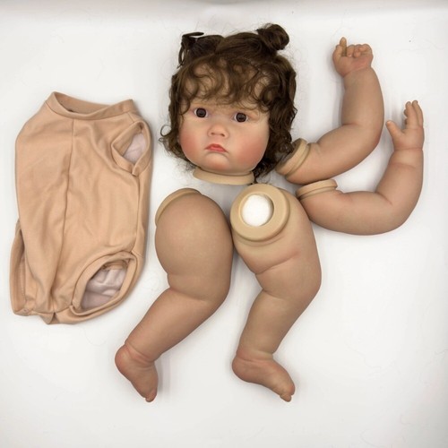 24inch Unassembled Painted Unfinished Reborn Doll Kit Toy Doll Parts Rooted Hair - Picture 3 of 5