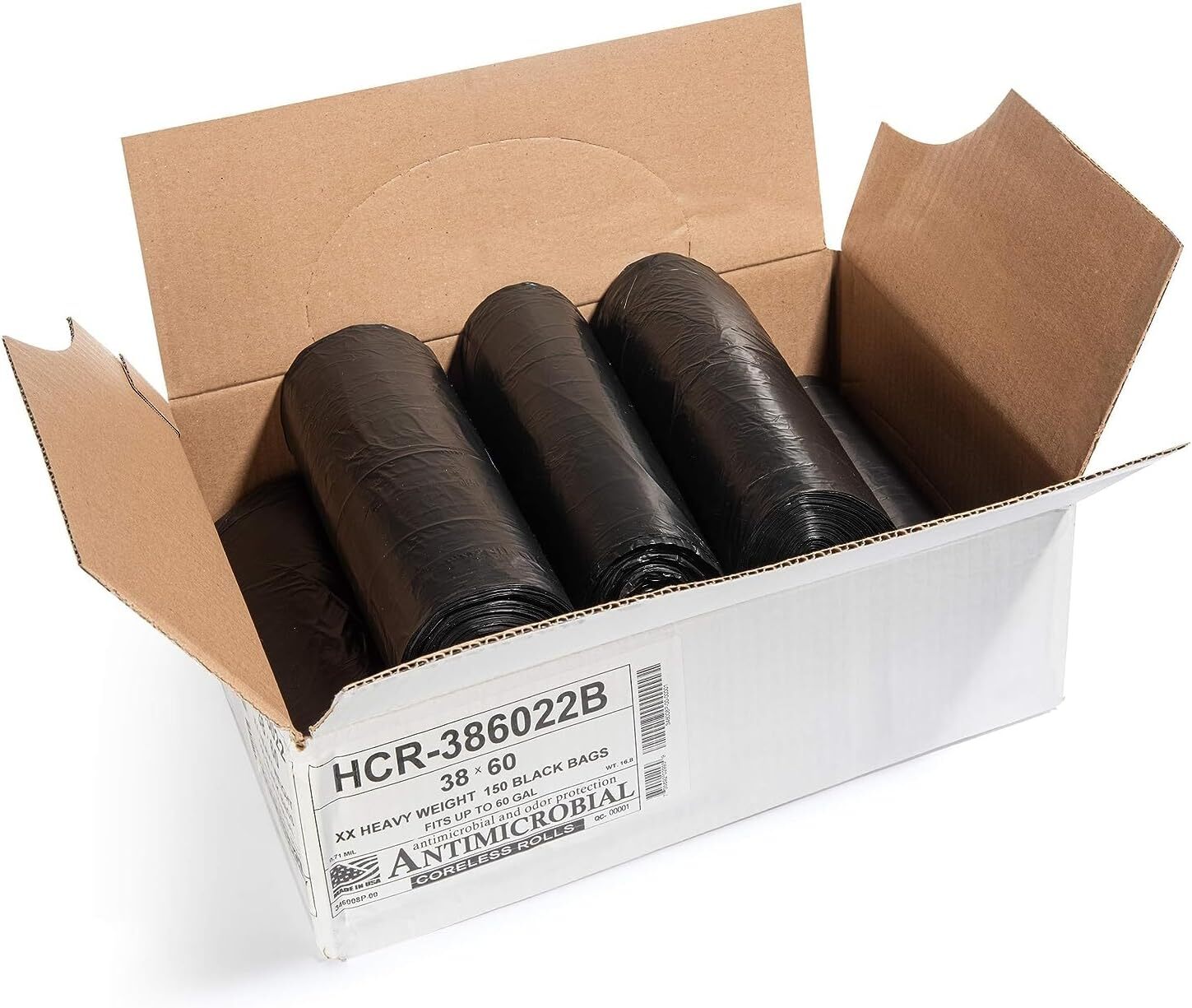 Aluf Plastics High Density Trash Bags, 60 150 Count (Pack of 1), Black