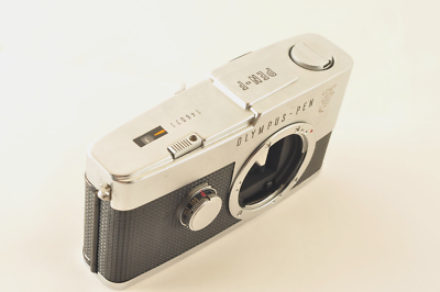 Olympus PEN F Silver 35mm Half Frame Film Camera from JAPAN #1009